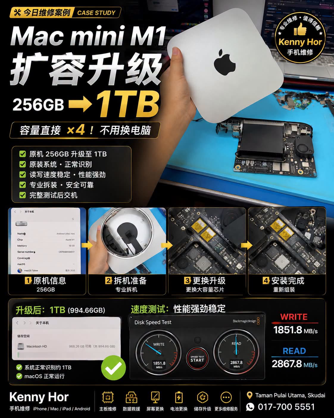 Mac mini 容量升级维修案例
