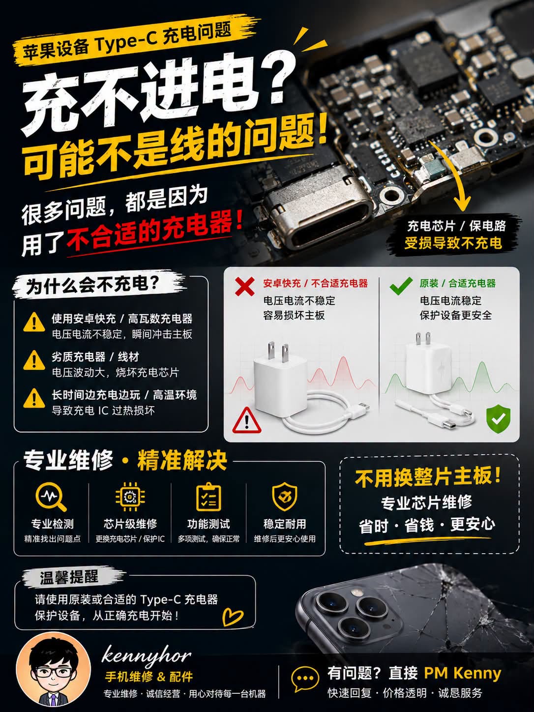 Type-C 充电电路检测维修案例